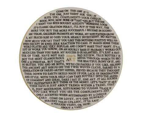 *Grayson Perry RA (b.1960) 100% Art Plate, 2020 fine china plate, with artist's seal printed to base, produced for The Holbur