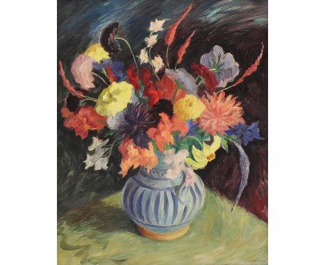 *Margaret Graeme Niven (1906-1997) 'Flowers in a Jug' signed 'Niven' l.r., inscribed as titled on stretcher verso 51.5 x 41cm