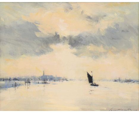 *Ian Houston (1934-2021) 'Black-Sailed Trader', 2012 signed 'Ian Houston' l.r., also signed, inscribed as titled and dated ve