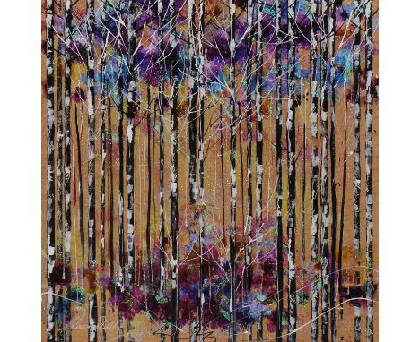 Rozanne Bell (Zimbabwean, b.1962) Silver birch wood signed 'Rozanne Bell' l.l., also signed and bears inscription verso, mixe