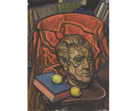*Arnold Auerbach (1898-1978) Still life with bust, book and lemons signed and dated 'ARNOLD AUERBACH 49' u.l., oil on canvas 