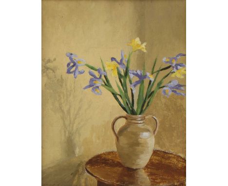*Francis Ferdinand Maurice Cook (1907-1978) Irises signed 'F.M. Cook' l.r., oil on canvas board 44 x 35cm *Artist's Resale Ri