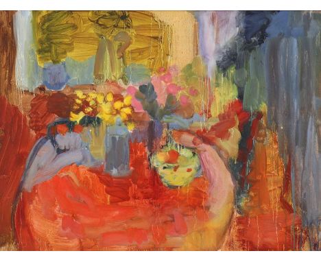 *Annelise Firth (b.1961) 'Daffodils' signed, dated 2020 and inscribed with title verso, oil on canvas 46 x 61cm Provenance: M