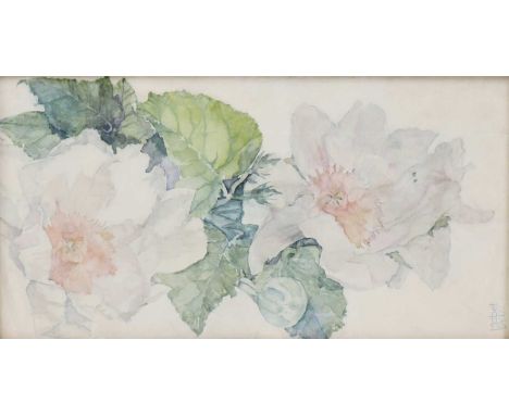 Isabel Diaz (Filipino-American, b.1943) 'Full Bloom in Summer', 1986 signed 'Isabel Diaz' l.r., inscribed and dated on galler