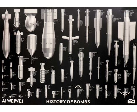 Ai Weiwei (Chinese, b.1957) History of Bombs, 2020 poster, limited edition of 1000, Imperial War Museum sheet 50 x 70cm, unfr