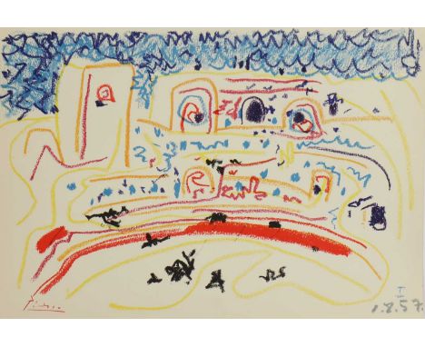 *After Pablo Picasso 'The arena' lithograph in colours, bears signature sheet 26.7 x 37cm, unframed *Artist's Resale Right ma