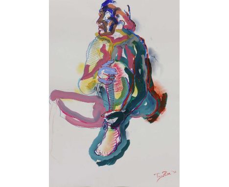 *Anthony Roe (contemporary) Life drawing signed 'Tony Roe' and dated '21' l.r., mixed media on paper 64 x 45cm, unframed *Art