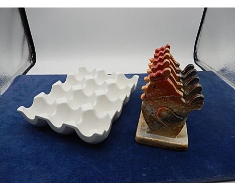 ceramic egg holder and chicken toast rack