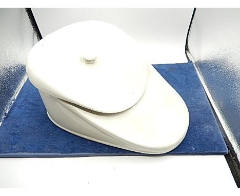 Vintage Ceramic Slipper Bed Pan with lid ( no damage )