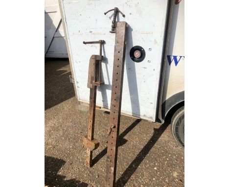 2 Vintage Wooden Sash Clamps 45 and 56 inches long