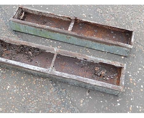Vintage eltex chicken feeder &amp; one other been drilled and used as planters ( one very rusty still usable as a planter) ea