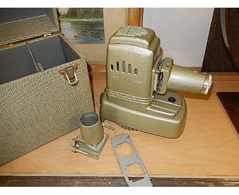 Vintage Aldis Super Slide Projector in original case. ( sold as collectors / display item wiring cut off )