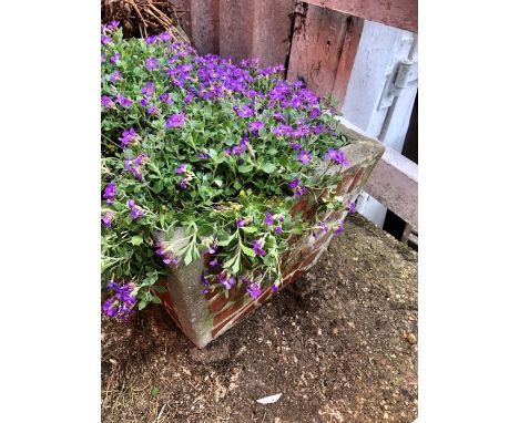 Square concrete mosaic planter