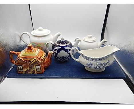 collection of teapots and a gravy boat by g&amp;j Meakin
