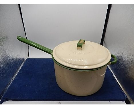 Retro enamel saucepan with lid