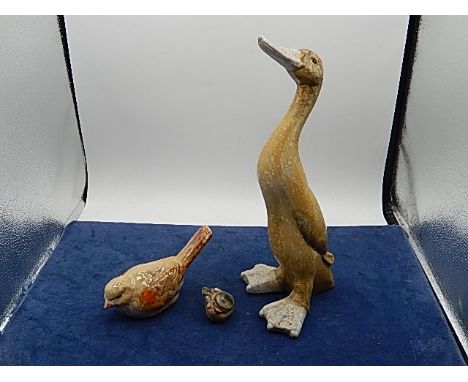  ceramic duck and 2 birds