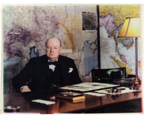 Winston Churchill colour photographs : two colour photographs of WSC, 240 x 195 mm. Notes and correspondence regarding procur