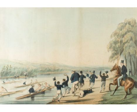 ROWING : ' My Tutor's Sweepstakes,' hand coloured lithograph, 380 x 270 mm, f & g, J. Ryman, Oxford, mid-nineteenth cent ?* l