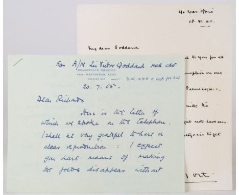 B. L. Montgomery, General Eighth Army : original signed letter. With other original letters and facsimile copies of interest 