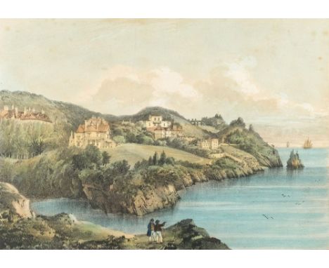 TORQUAY : ' Torquay from Livermead,' hand coloured lithograph, 345 x 230 mm, Newman & Co, Royal Series, f & g, c 1840s ? With