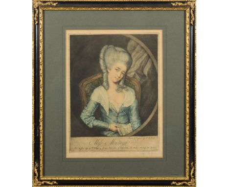 GREEN, V & R - Mrs. Cosway : coloured print, gilt and ebonised frame, dated 1787. With another of Miss Montague by J.R. Smith