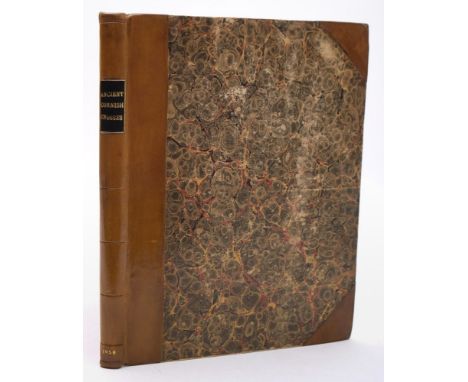 ( HINGESTON-RANDOLPH, Francis Charles ) - Specimens of Ancient Cornish Crosses, Fonts, etc : half calf marbled boards, lithog
