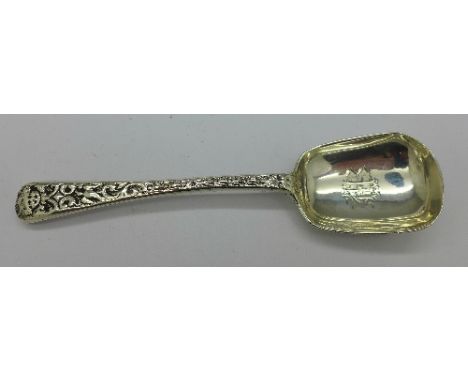 A Victorian silver caddy spoon