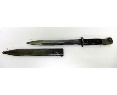 A German World War II bayonet, S-84/98, E.U.F. Horster maker, c.1940, with scabbard