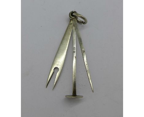 A silver pipe tool, Birmingham 1900, Hilliard & Thomason
