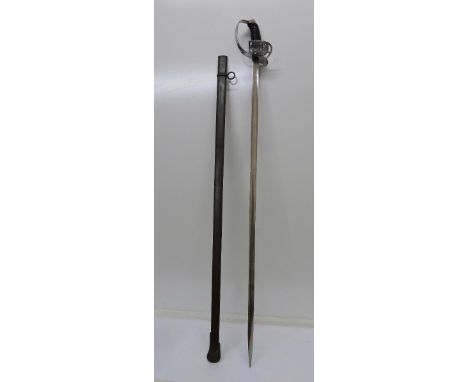 A German dress sword, Carl Eickhorn maker, with hinged guard and scabbard