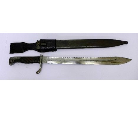 A German World War I Pioneer bayonet S98/05, sawback, C.1914, C.G. Haenel, with scabbard