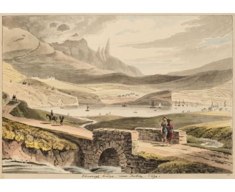 Scotland. An album containing 79 watercolours after William Daniell's 'A Voyage Round Great Britain', circa 1830, comprising 
