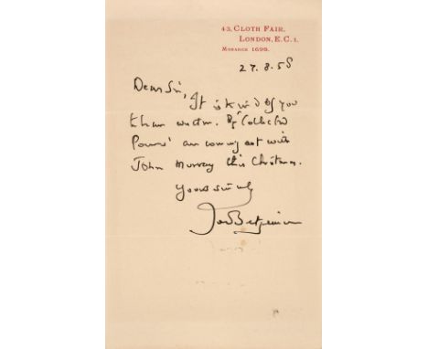 * Literary Autographs. A small selection of Autograph Letters Signed, Typed Letters Signed, a few pages of working manuscript