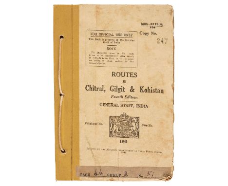 North-West Frontier. Routes in Chitral, Gilgit &amp; Kohistan, 4th edition, General Staff, India, 1941. printed by the manage