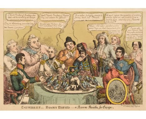 * Williams (Charles). Caterers- Boney Dish'd- a bonne bouche for Europe, P. Knight, Nov. 10th 1813, etched caricature with co
