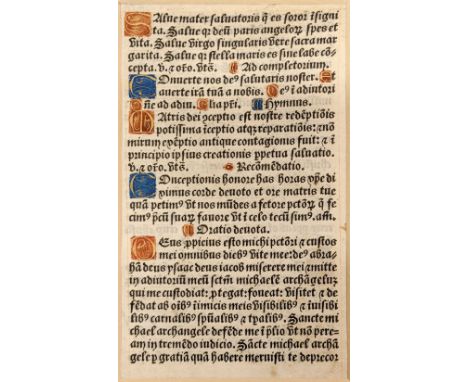 Incunabula Leaves. A group of 18 printed leaves from various incunabula, circa 1470s/1490s, including 2 leaves from Marchesin