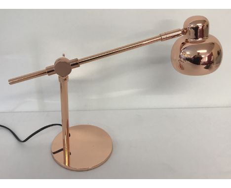 A new copper angle poise style desk lamp.  Shade approx. 10cm diameter.