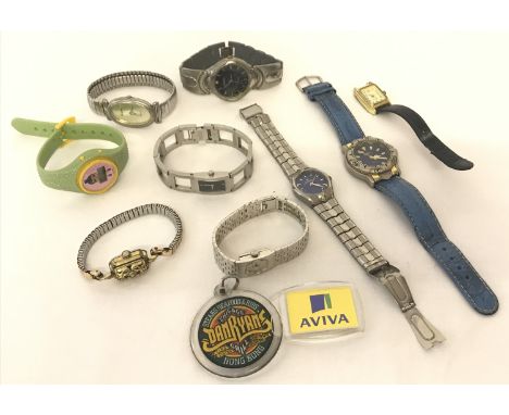 A collection of vintage and modern wristwatches, mostly women's. To include Calvin Klein, Rotary and Cotton Traders. 