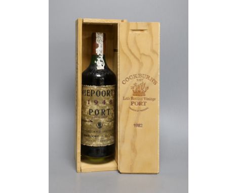 One bottle of Niepoort’s 1948 vintage port in associated wooden case