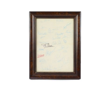 Framed  autographs including Virginia Wade, Terry Wogan, Ernie Wise, Eric Morecambe John McEnroe, Julie Andrews etc.20 cms wi