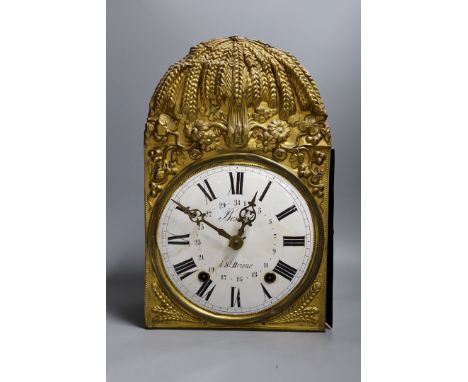A 19th century French brass comtoise clock, 40cm