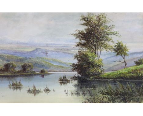 Anton R. Ward, watercolour, River landscape, signed and dated 1917, 27 x 42cm