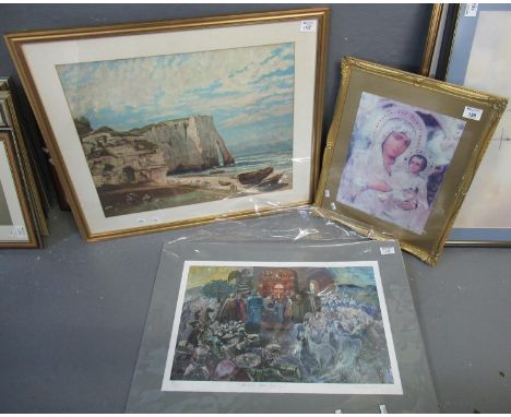 After Aneurin 'Aberteifi 900 Cardigan' limited edition coloured print 18/200, signed by the artist, unframed. Together with a
