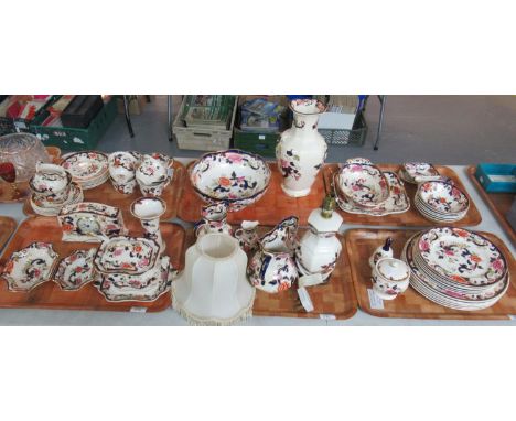 Six trays of Mason's Ironstone 'Mandalay' design items to include; dinnerware, cups, saucers and other teaware, jugs, table l