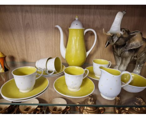 14pc Susie Cooper Polka Dot Deco Coffee Tea Set