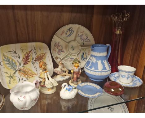 Part Shelf of Various Pottery and China inc Wedgwood Jasperware, Aynsley &amp; Shelley