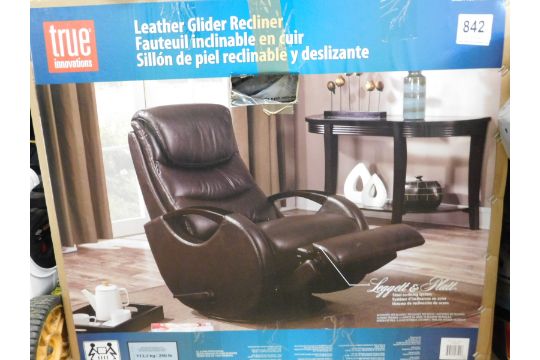true innovations leather glider recliner