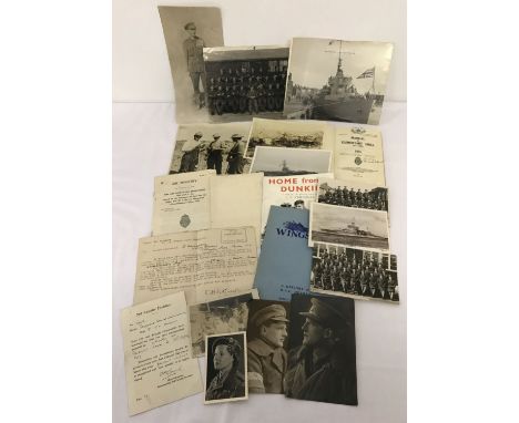 A collection of assorted military related ephemera to include photos, booklets and certificate. Lot includes: 1935 Manual of 