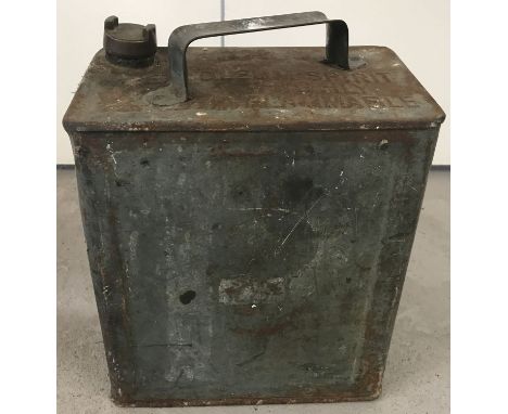 A WWII era 2 gallon petrol can with war department arrow, dated 1943.  