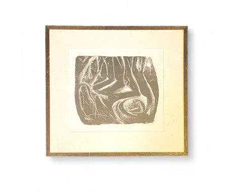 Flora Mclachlan (British- b.1974) Lithograph "A gathering of beasts by moonlight 2006", frame size 48cm by 1.5cm by 45cm.